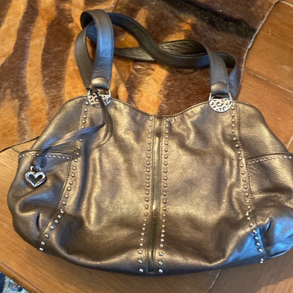 Pewter colored Brighton purse. Top and side pockets have magnetic closure. - Picture 1 of 11